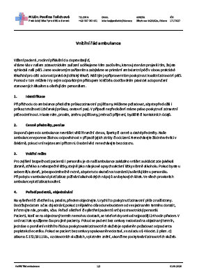 Náhled dokumentu Vnitřní řád ambulance